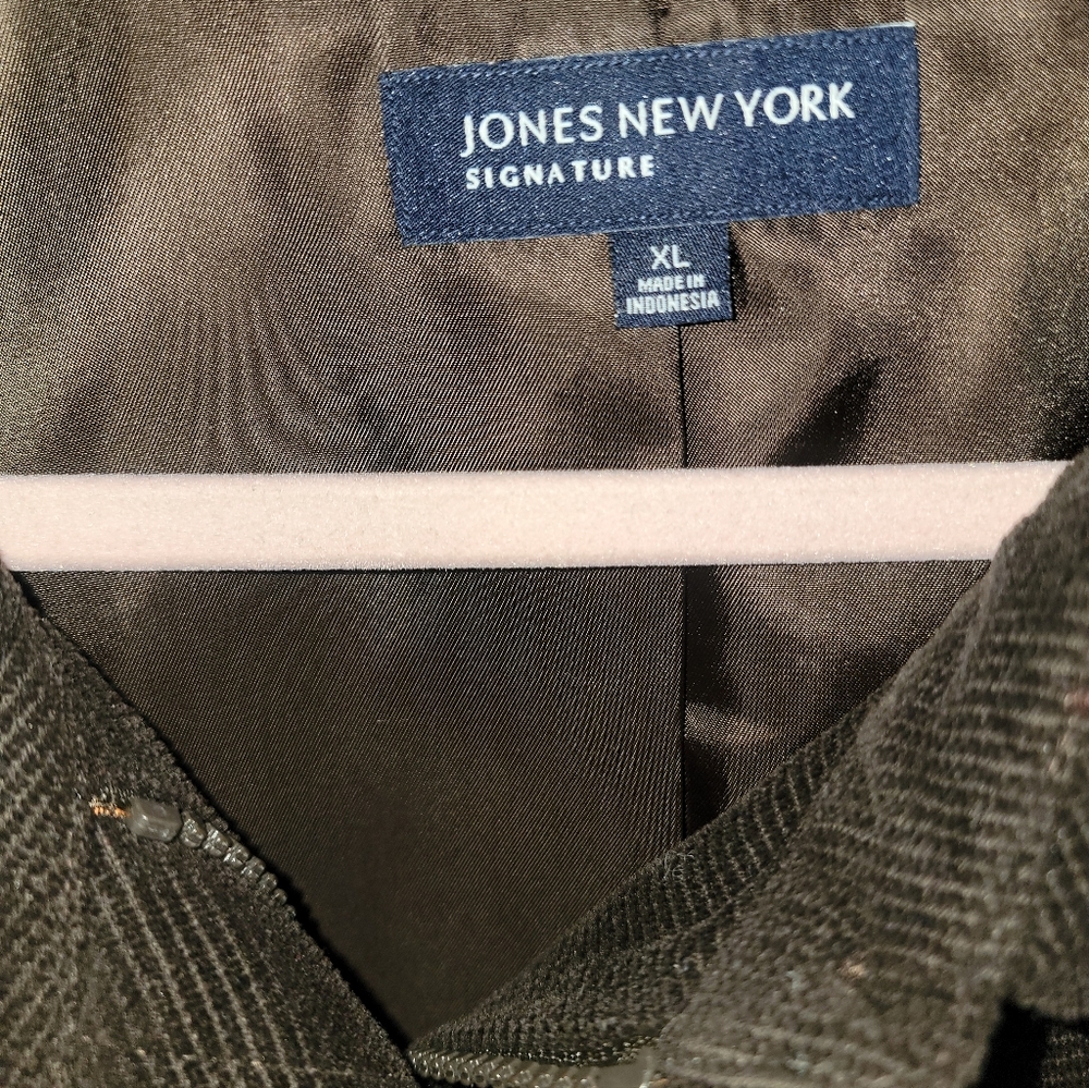 Misses Sz XL Jones New York Signature Brown Corduroy Toggle Button Coat - Picture 4 of 10